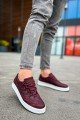 CH040 C - Rey Erkek Günlük Bağcıklı Cilt Spor Sneaker Ayakkabı CBT - Bordo – Chekich Erkek Ayakkabı