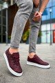 CH040 C - Rey Erkek Günlük Bağcıklı Cilt Spor Sneaker Ayakkabı CBT - Bordo – Chekich Erkek Ayakkabı