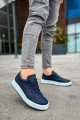CH040 C - Rey Erkek Günlük Bağcıklı Cilt Spor Sneaker Ayakkabı CBT - Lacivert – Chekich Erkek Ayakkabı