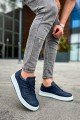 CH040 C - Rey Erkek Günlük Bağcıklı Cilt Spor Sneaker Ayakkabı CBT - Lacivert – Chekich Erkek Ayakkabı