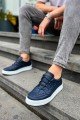 CH040 C - Rey Erkek Günlük Bağcıklı Cilt Spor Sneaker Ayakkabı CBT - Lacivert – Chekich Erkek Ayakkabı