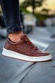 CH040 C - Rey Erkek Günlük Bağcıklı Cilt Spor Sneaker Ayakkabı CBT - Taba – Chekich Erkek Ayakkabı