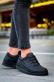 CH040 C - Rey Erkek Günlük Bağcıklı Cilt Spor Sneaker Ayakkabı CST - Siyah – Chekich Erkek Ayakkabı