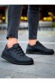 CH040 C - Rey Erkek Günlük Bağcıklı Cilt Spor Sneaker Ayakkabı CST - Siyah – Chekich Erkek Ayakkabı
