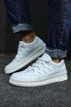 CH040 C - Rey Erkek Günlük Bağcıklı Hakiki Deri Spor Sneaker Ayakkabı DBT - Beyaz – Chekich Erkek Ayakkabı