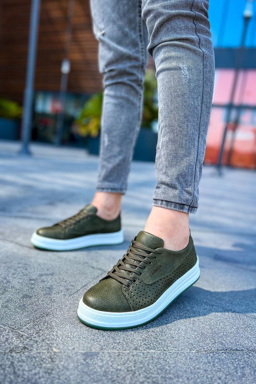 CH043 Cowien Erkek Günlük Bağcıklı Cilt Spor Sneaker Ayakkabı CBT - Haki Erkek Ayakkabı CH043 Cowien Erkek Günlük Bağcıklı Cilt Spor Sneaker Ayakkabı CBT - Haki – Chekich Erkek Ayakkabı