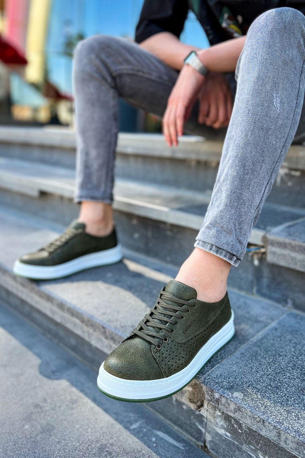 CH043 Cowien Erkek Günlük Bağcıklı Cilt Spor Sneaker Ayakkabı CBT - Haki Erkek Ayakkabı CH043 Cowien Erkek Günlük Bağcıklı Cilt Spor Sneaker Ayakkabı CBT - Haki – Chekich Erkek Ayakkabı