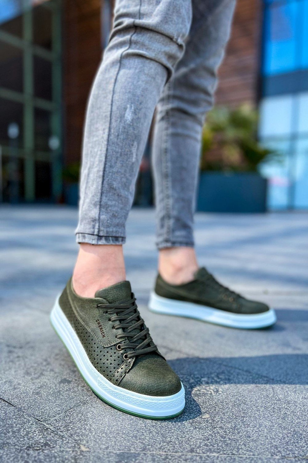 CH043 Cowien Erkek Günlük Bağcıklı Cilt Spor Sneaker Ayakkabı CBT - Haki Erkek Ayakkabı CH043 Cowien Erkek Günlük Bağcıklı Cilt Spor Sneaker Ayakkabı CBT - Haki – Chekich Erkek Ayakkabı