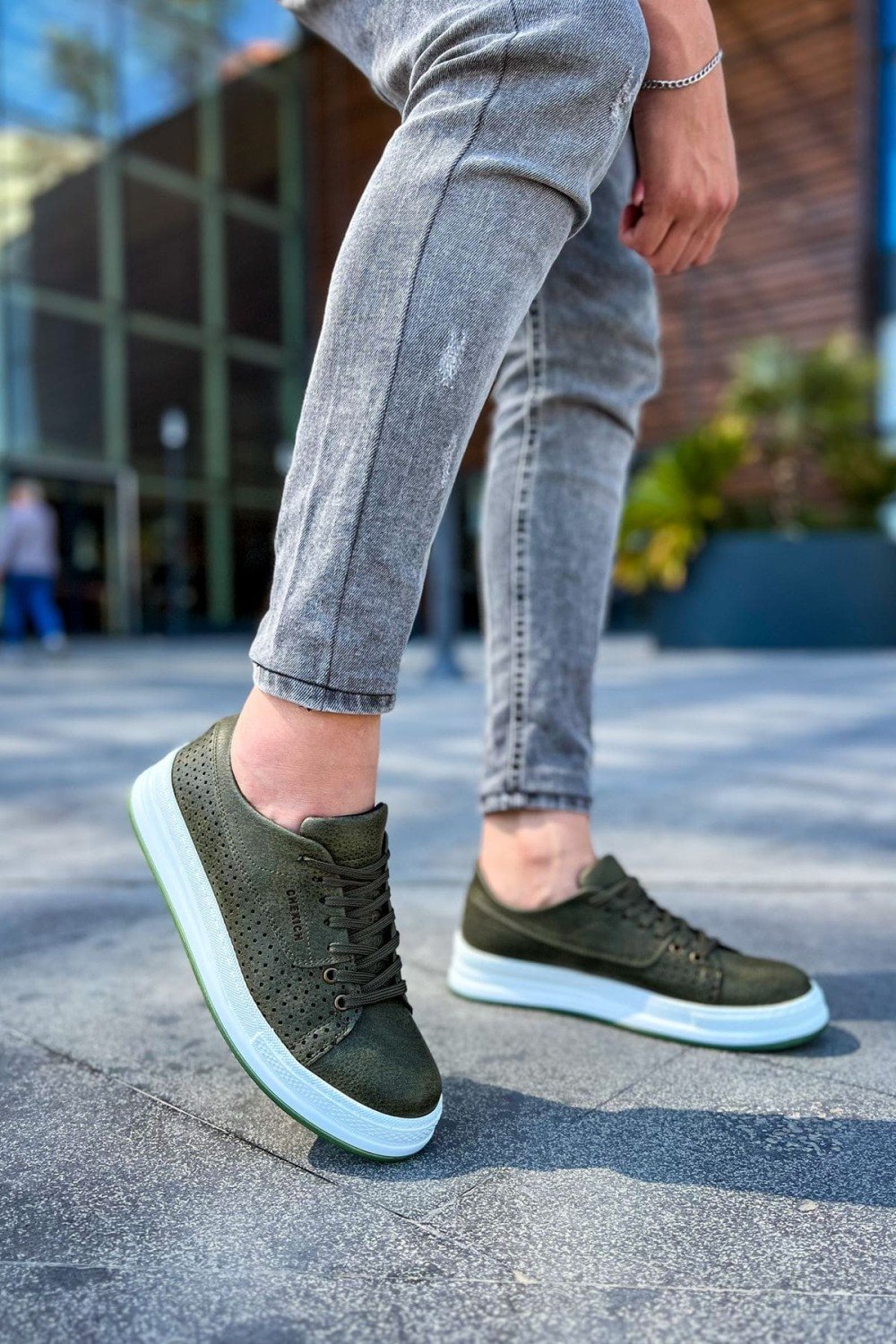 CH043 Cowien Erkek Günlük Bağcıklı Cilt Spor Sneaker Ayakkabı CBT - Haki Erkek Ayakkabı CH043 Cowien Erkek Günlük Bağcıklı Cilt Spor Sneaker Ayakkabı CBT - Haki – Chekich Erkek Ayakkabı