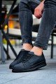 CH043 Cowien Erkek Günlük Bağcıklı Cilt Spor Sneaker Ayakkabı CST - Siyah – Chekich Erkek Ayakkabı