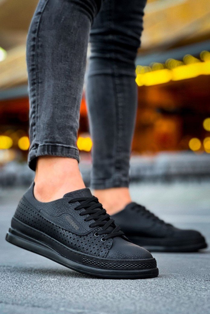 CH043 Cowien Erkek Günlük Bağcıklı Cilt Spor Sneaker Ayakkabı CST - Siyah CH043 Cowien Erkek Günlük Bağcıklı Cilt Spor Sneaker Ayakkabı CST - Siyah