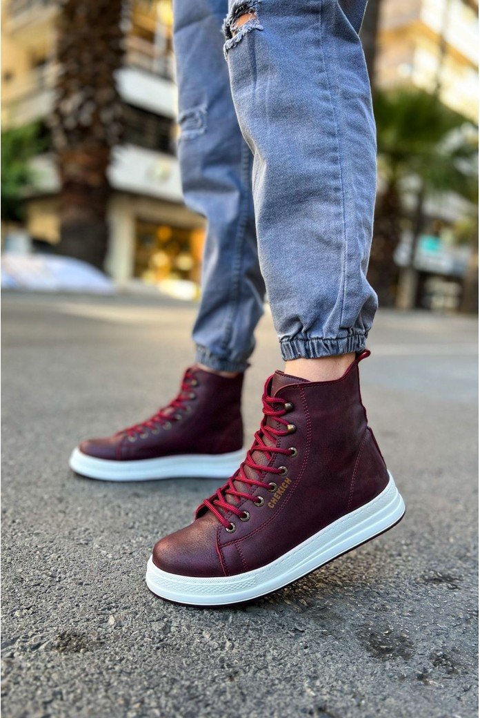 CH055 Between Erkek Spor Günlük Bağcıklı Cilt Bot CBT - Bordo