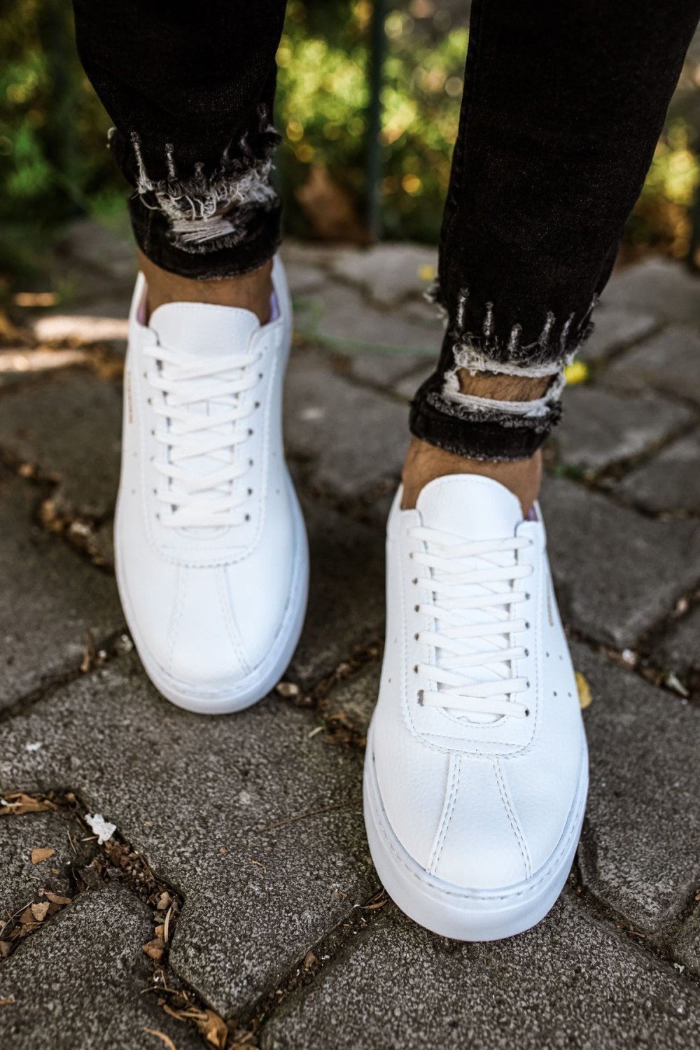 CH063 Star - X Erkek Günlük Bağcıklı Cilt Spor Sneaker Ayakkabı CBT - Beyaz – Chekich Erkek Ayakkabı