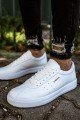 CH063 Star - X Erkek Günlük Bağcıklı Cilt Spor Sneaker Ayakkabı CBT - Beyaz – Chekich Erkek Ayakkabı