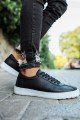 CH063 Star - X Erkek Günlük Bağcıklı Cilt Spor Sneaker Ayakkabı CBT - Siyah – Chekich Erkek Ayakkabı