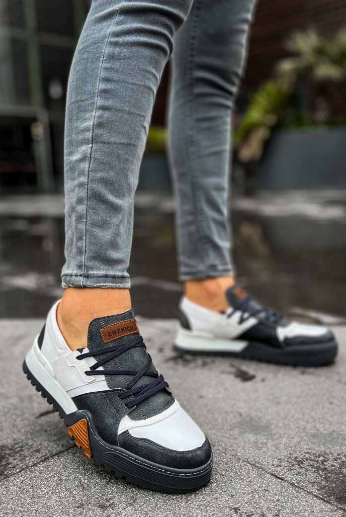 CH067 Warrem Erkek Günlük Bağcıklı Cilt Spor Sneaker Ayakkabı CABT - Antrasit/Beyaz CH067 Warrem Erkek Günlük Bağcıklı Cilt Spor Sneaker Ayakkabı CABT - Antrasit/Beyaz