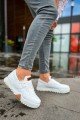 CH067 Warrem Erkek Günlük Bağcıklı Cilt Spor Sneaker Ayakkabı CBT - Beyaz – Chekich Erkek Ayakkabı