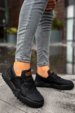 CH067 Warrem Erkek Günlük Bağcıklı Cilt Spor Sneaker Ayakkabı CST - Siyah CH067 Warrem Erkek Günlük Bağcıklı Cilt Spor Sneaker Ayakkabı CST - Siyah