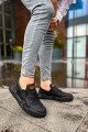 CH067 Warrem Erkek Günlük Bağcıklı Cilt Spor Sneaker Ayakkabı CST - Siyah – Chekich Erkek Ayakkabı