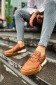 CH067 Warrem Erkek Günlük Bağcıklı Cilt Spor Sneaker Ayakkabı CTBT - Taba – Chekich Erkek Ayakkabı