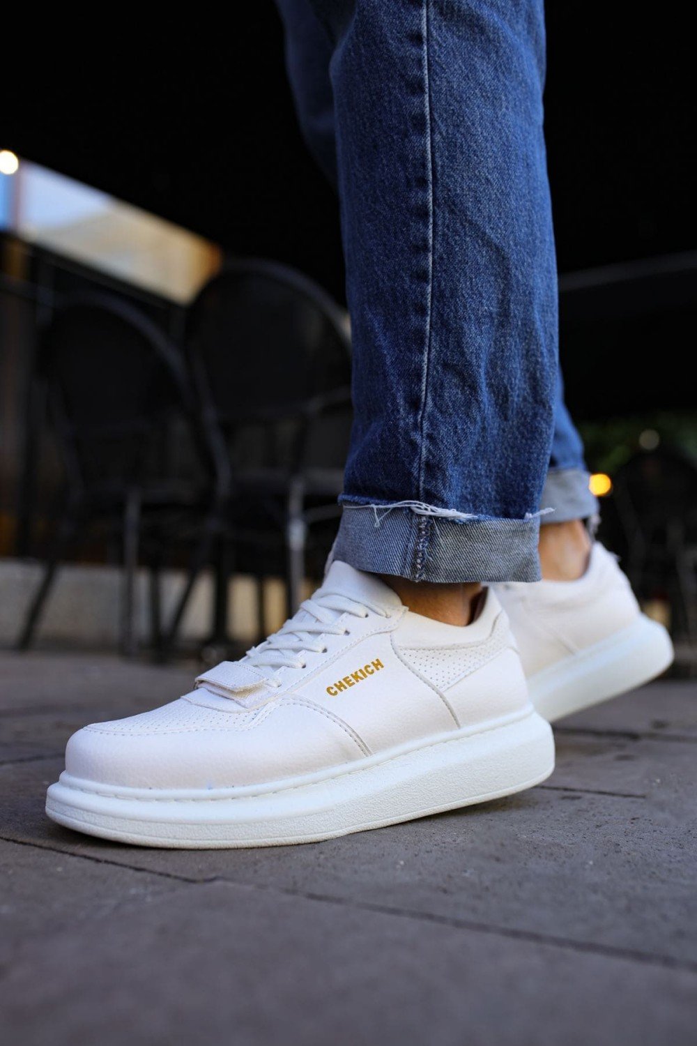 CH073 Flatline Erkek Günlük Bağcıklı Cilt Spor Sneaker Ayakkabı CBT - Beyaz Erkek Ayakkabı CH073 Flatline Erkek Günlük Bağcıklı Cilt Spor Sneaker Ayakkabı CBT - Beyaz – Chekich Erkek Ayakkabı