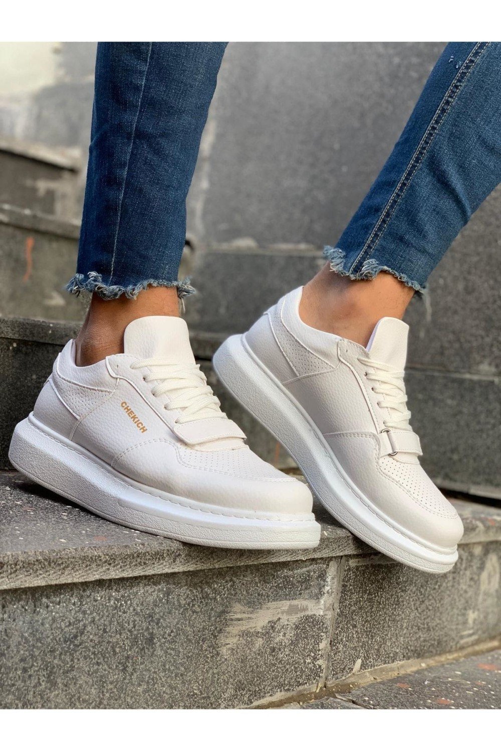 CH073 Flatline Erkek Günlük Bağcıklı Cilt Spor Sneaker Ayakkabı CBT - Beyaz Erkek Ayakkabı CH073 Flatline Erkek Günlük Bağcıklı Cilt Spor Sneaker Ayakkabı CBT - Beyaz – Chekich Erkek Ayakkabı