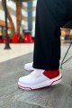 CH075 Signature Erkek Günlük Bağcıklı Cilt Spor Sneaker Ayakkabı CBT - Beyaz/Kırmızı – Chekich Erkek Ayakkabı