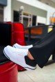 CH075 Signature Erkek Günlük Bağcıklı Cilt Spor Sneaker Ayakkabı CBT - Beyaz/Siyah – Chekich Erkek Ayakkabı