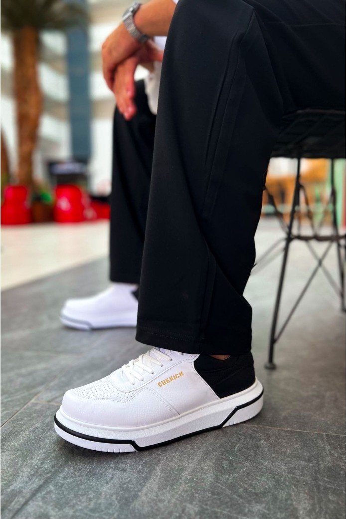 CH075 Signature Erkek Günlük Bağcıklı Cilt Spor Sneaker Ayakkabı CBT - Beyaz/Siyah CH075 Signature Erkek Günlük Bağcıklı Cilt Spor Sneaker Ayakkabı CBT - Beyaz/Siyah
