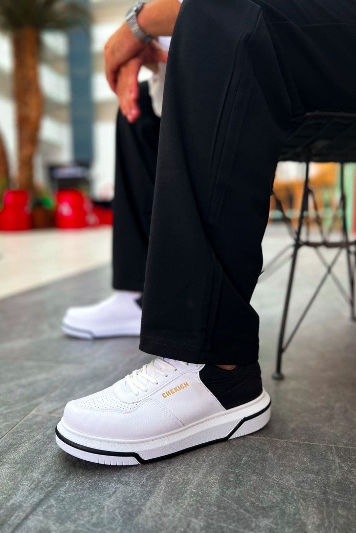 CH075 Signature Erkek Günlük Bağcıklı Cilt Spor Sneaker Ayakkabı CBT - Beyaz/Siyah CH075 Signature Erkek Günlük Bağcıklı Cilt Spor Sneaker Ayakkabı CBT - Beyaz/Siyah