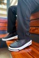 CH075 Signature Erkek Günlük Bağcıklı Cilt Spor Sneaker Ayakkabı CBT - Siyah