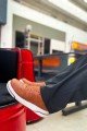 CH075 Signature Erkek Günlük Bağcıklı Cilt Spor Sneaker Ayakkabı CBT - Taba – Chekich Erkek Ayakkabı
