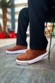 CH075 Signature Erkek Günlük Bağcıklı Cilt Spor Sneaker Ayakkabı CBT - Taba – Chekich Erkek Ayakkabı