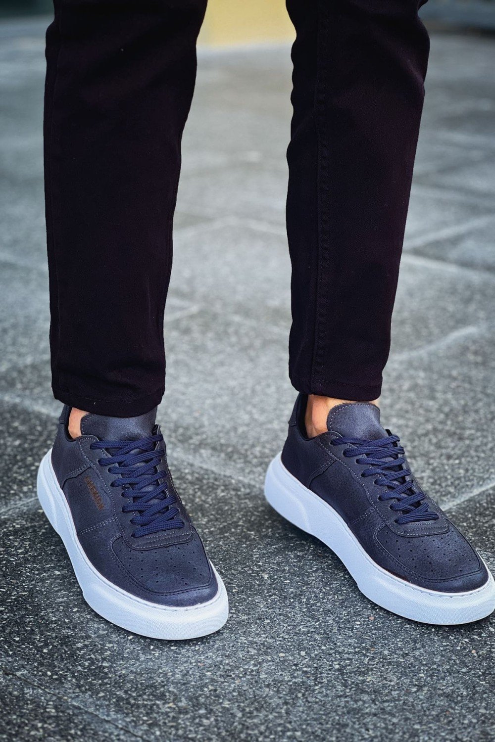 CH087 Kenton Erkek Günlük Bağcıklı Cilt Spor Sneaker Ayakkabı CBT - Antrasit – Chekich Erkek Ayakkabı
