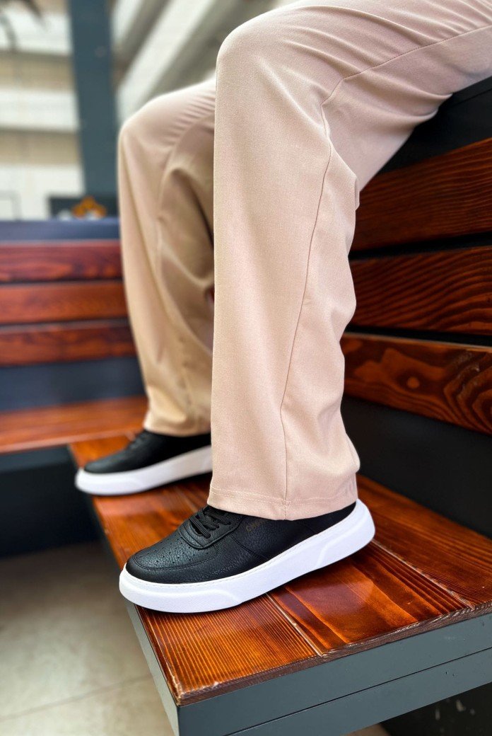CH087 Kenton Erkek Günlük Bağcıklı Cilt Spor Sneaker Ayakkabı CBT - Siyah CH087 Kenton Erkek Günlük Bağcıklı Cilt Spor Sneaker Ayakkabı CBT - Siyah