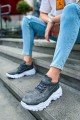 CH089 Low Top Lace Up Erkek Günlük Bağcıklı Cilt Spor Sneaker Ayakkabı CBT - Antrasit – Chekich Erkek Ayakkabı