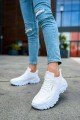 CH089 Low Top Lace Up Erkek Günlük Bağcıklı Cilt Spor Sneaker Ayakkabı CBT - Beyaz