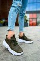 CH089 Low Top Lace Up Erkek Günlük Bağcıklı Cilt Spor Sneaker Ayakkabı CBT - Haki – Chekich Erkek Ayakkabı