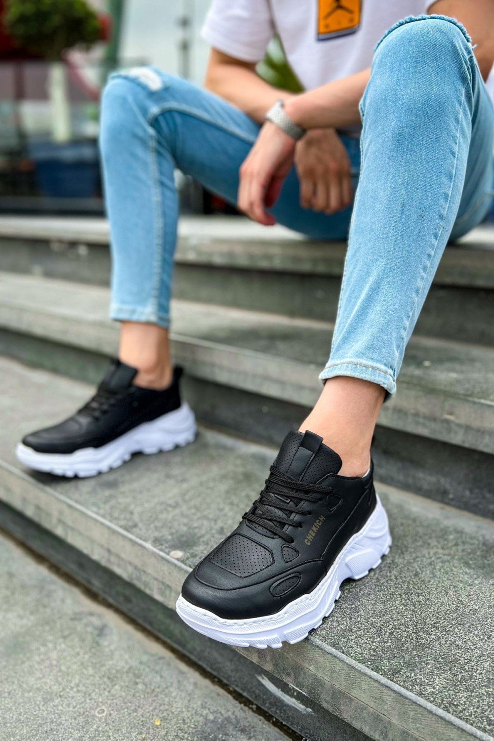 CH089 Low Top Lace Up Erkek Günlük Bağcıklı Cilt Spor Sneaker Ayakkabı CBT - Siyah Erkek Ayakkabı CH089 Low Top Lace Up Erkek Günlük Bağcıklı Cilt Spor Sneaker Ayakkabı CBT - Siyah – Chekich Erkek Ayakkabı