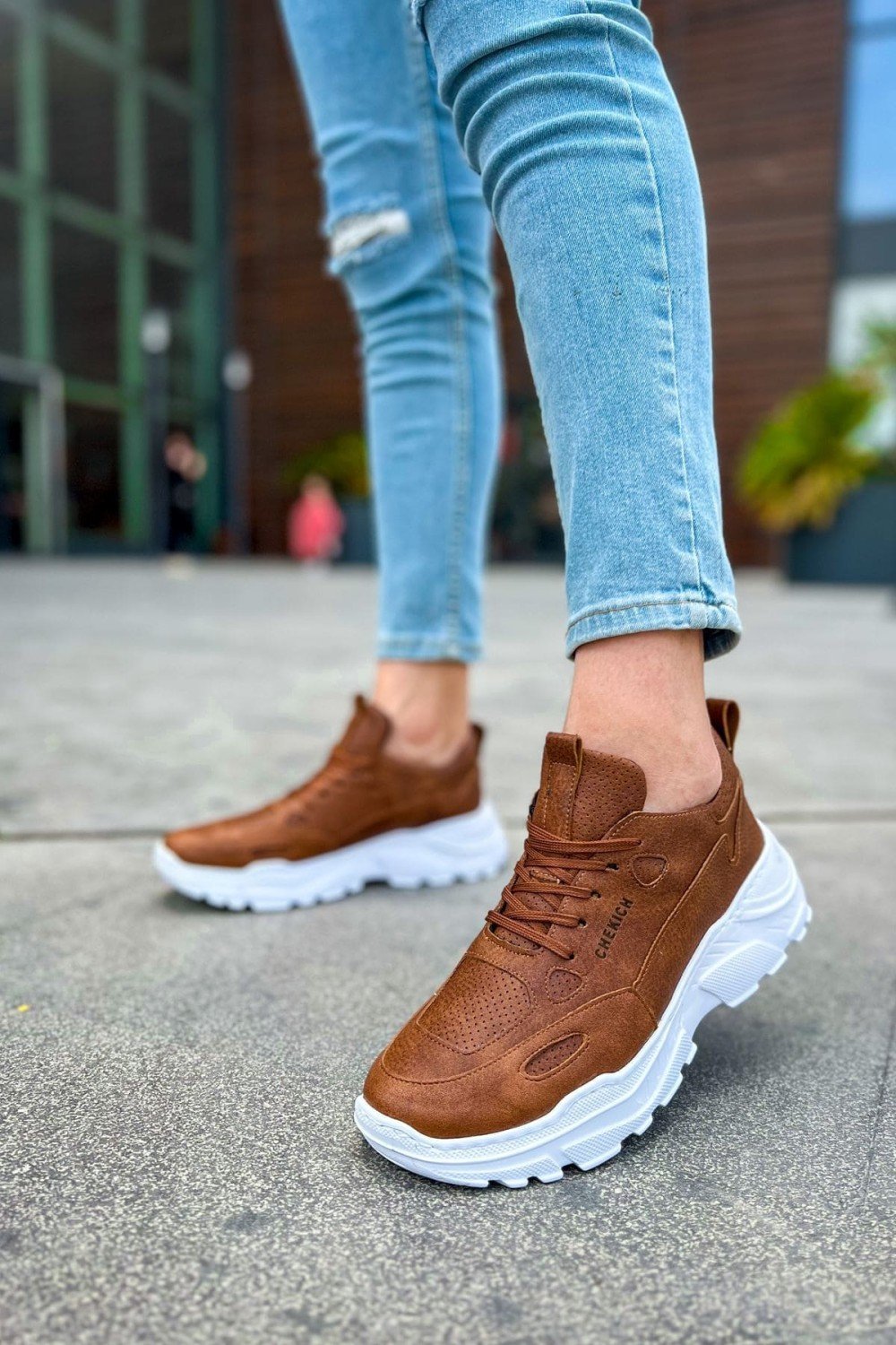 CH089 Low Top Lace Up Erkek Günlük Bağcıklı Cilt Spor Sneaker Ayakkabı CBT - Taba Erkek Ayakkabı CH089 Low Top Lace Up Erkek Günlük Bağcıklı Cilt Spor Sneaker Ayakkabı CBT - Taba – Chekich Erkek Ayakkabı