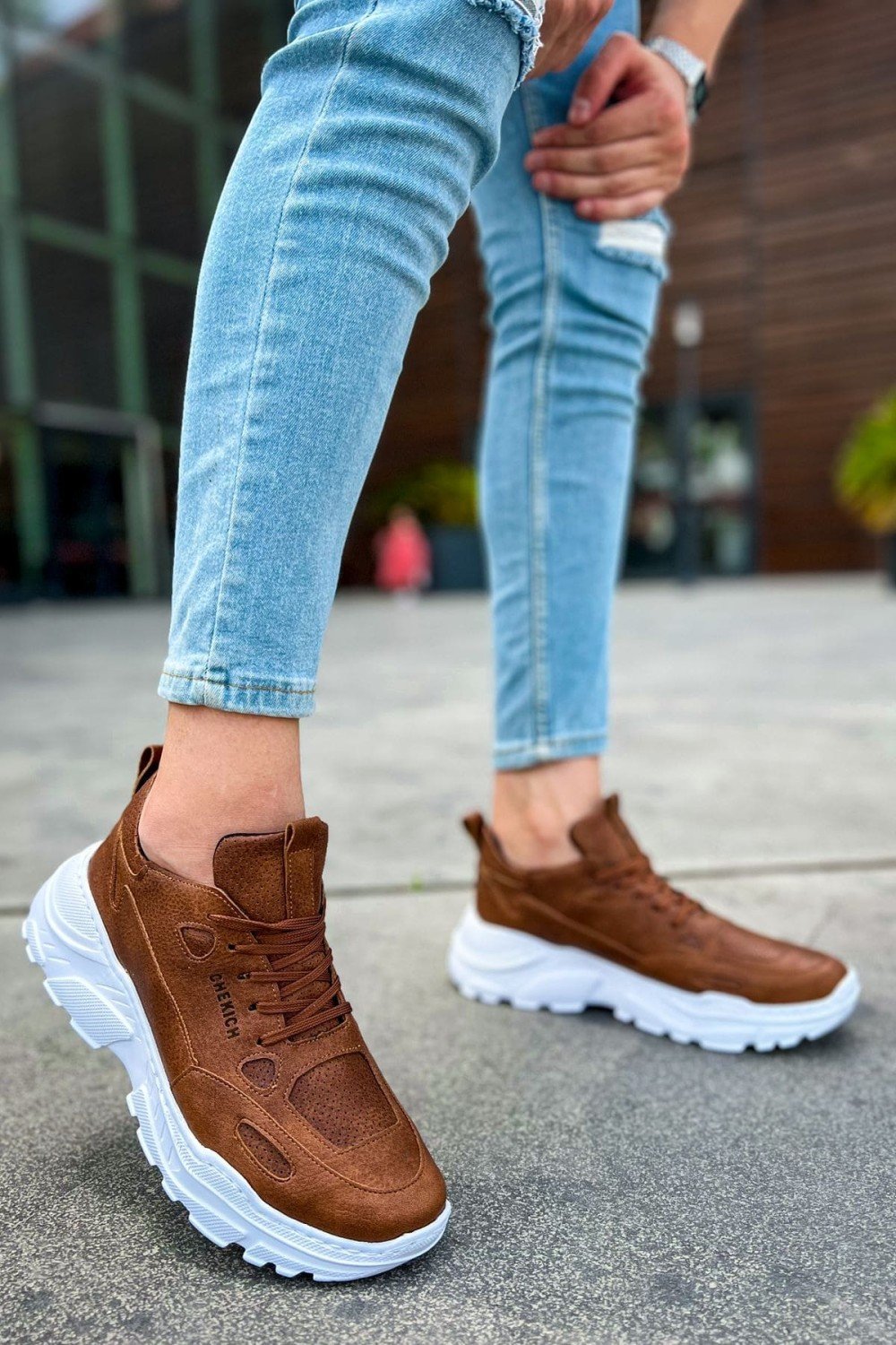 CH089 Low Top Lace Up Erkek Günlük Bağcıklı Cilt Spor Sneaker Ayakkabı CBT - Taba Erkek Ayakkabı CH089 Low Top Lace Up Erkek Günlük Bağcıklı Cilt Spor Sneaker Ayakkabı CBT - Taba – Chekich Erkek Ayakkabı