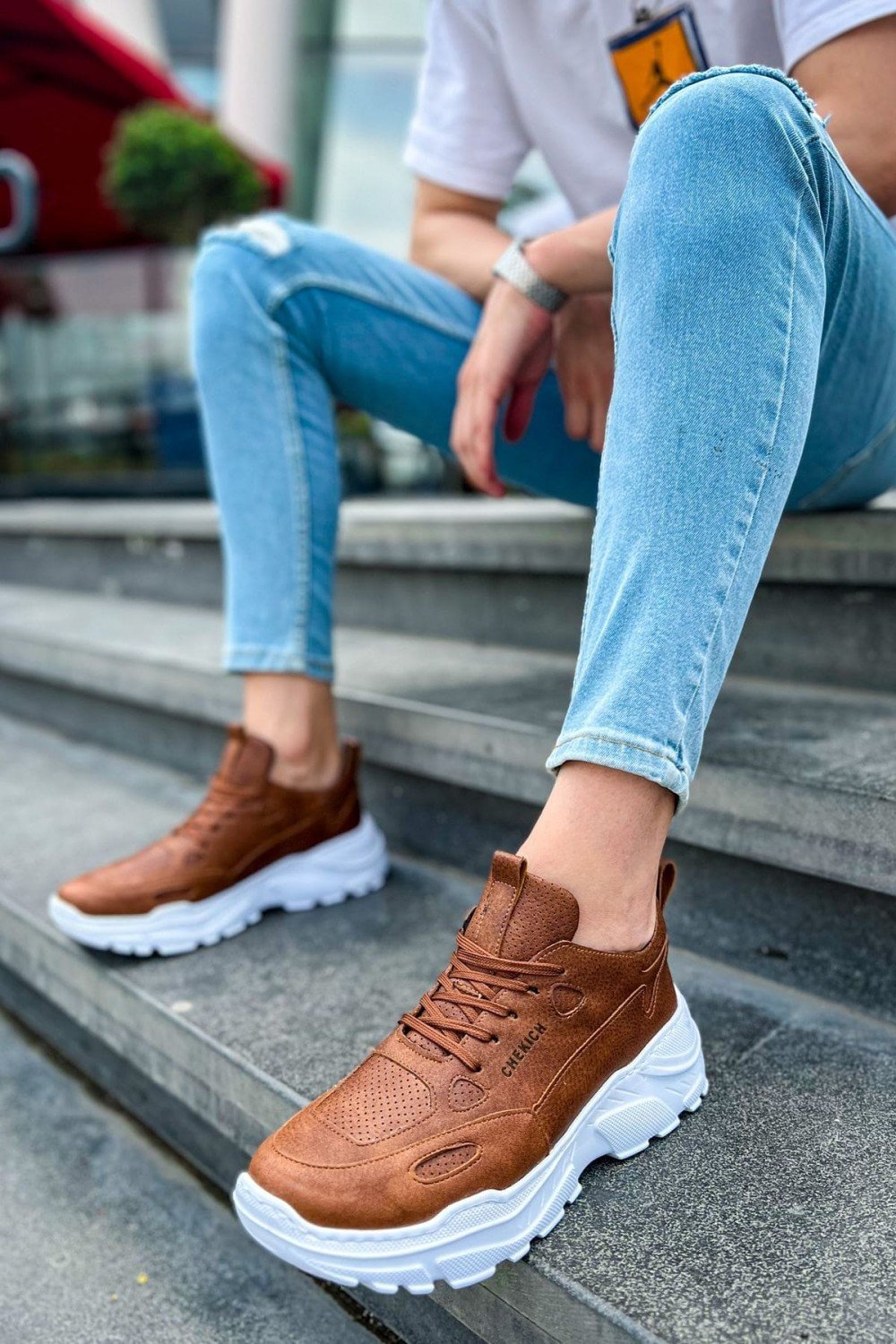 CH089 Low Top Lace Up Erkek Günlük Bağcıklı Cilt Spor Sneaker Ayakkabı CBT - Taba Erkek Ayakkabı CH089 Low Top Lace Up Erkek Günlük Bağcıklı Cilt Spor Sneaker Ayakkabı CBT - Taba – Chekich Erkek Ayakkabı