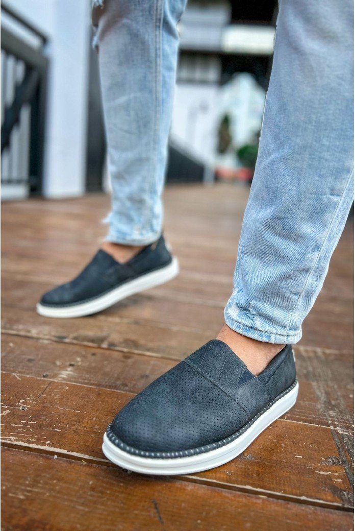 CH091 Brecon Erkek Günlük Bağcıksız Cilt Klasik Ayakkabı CBT - Antrasit