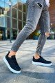 CH105 Cronus Erkek Günlük Bağcıklı Cilt Spor Sneaker Ayakkabı CBT - Siyah – Chekich Erkek Ayakkabı