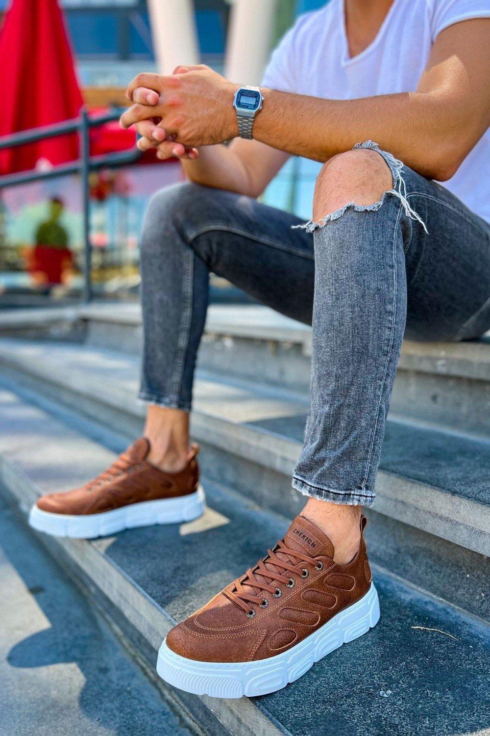 CH105 Cronus Erkek Günlük Bağcıklı Cilt Spor Sneaker Ayakkabı CBT - Taba Erkek Ayakkabı CH105 Cronus Erkek Günlük Bağcıklı Cilt Spor Sneaker Ayakkabı CBT - Taba – Chekich Erkek Ayakkabı
