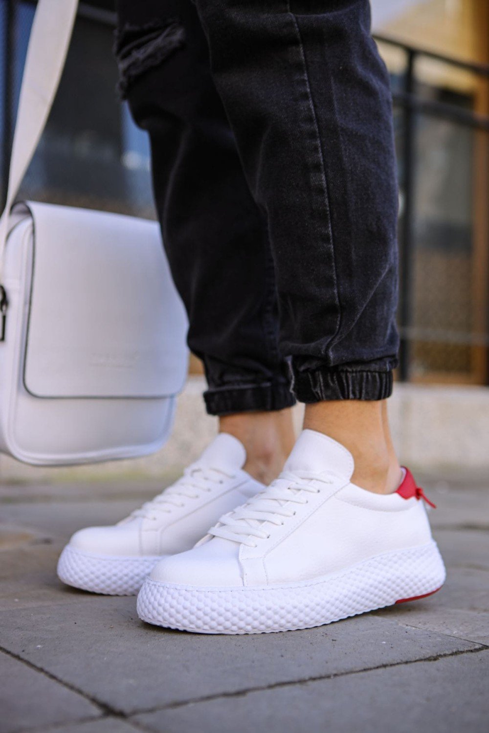 CH107 Felibord Erkek Günlük Bağcıklı Cilt Spor Sneaker Ayakkabı CBT - Beyaz/Kırmızı Erkek Ayakkabı CH107 Felibord Erkek Günlük Bağcıklı Cilt Spor Sneaker Ayakkabı CBT - Beyaz/Kırmızı – Chekich Erkek Ayakkabı