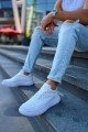 CH115 Literide Erkek Günlük Bağcıklı Cilt Spor Sneaker Ayakkabı CBT - Beyaz – Chekich Erkek Ayakkabı