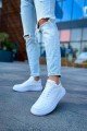 CH115 Literide Erkek Günlük Bağcıklı Cilt Spor Sneaker Ayakkabı CBT - Beyaz – Chekich Erkek Ayakkabı