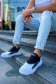 CH115 Literide Erkek Günlük Bağcıklı Cilt Spor Sneaker Ayakkabı CBT - Beyaz/Antrasit/Siyah – Chekich Erkek Ayakkabı