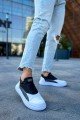 CH115 Literide Erkek Günlük Bağcıklı Cilt Spor Sneaker Ayakkabı CBT - Beyaz/Antrasit/Siyah – Chekich Erkek Ayakkabı
